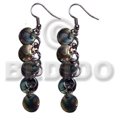 Dangling 5 pcs. 10mm round Shell Earrings