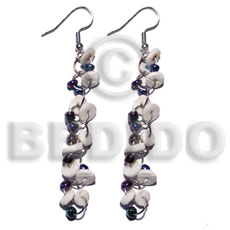 dangling white clam - Shell Earrings