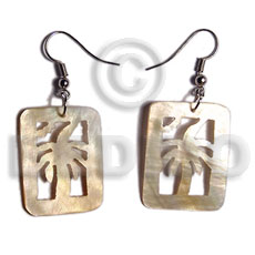 hand made Dangling 20mmx30mm rectangular mop Shell Earrings