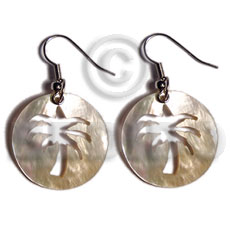 Dangling 25mm round mop Shell Earrings