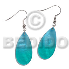 Dangling kabibe rounded teardrop 20mmx10mm Shell Earrings