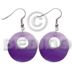 Dangling 25mm round kabibe shell Shell Earrings