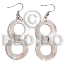 Dangling round 30mm hammershell rings Shell Earrings