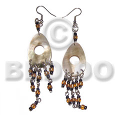 Dangling 20mmx17mm teardrop hammershells Shell Earrings