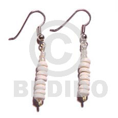 Dangling grinded puka earrings Shell Earrings