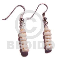 hand made Dangling grinded tiger puka earrings Shell Earrings