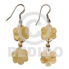 dangling  2 15mm  MOP flowers - Shell Earrings