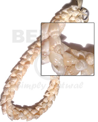 bended frogshells / 28"   adjustable ribbon maximum length of 50in - Shell Necklace