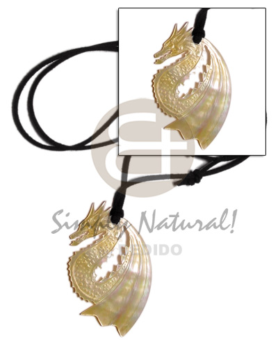 55mm carved dragon mop in Shell Necklace