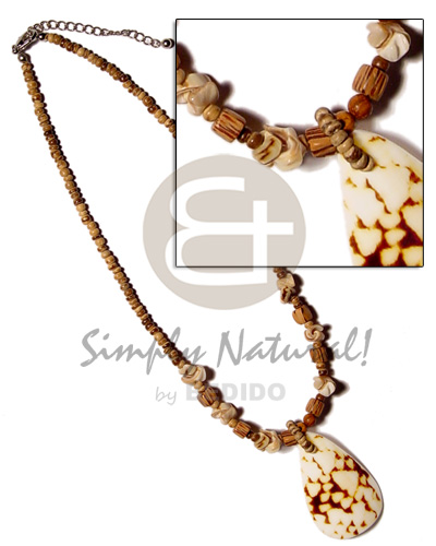 hand made 2-3mm coco pokalet tiger Shell Necklace