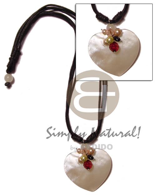 hand made 50mm heart hammershell in wax Shell Necklace