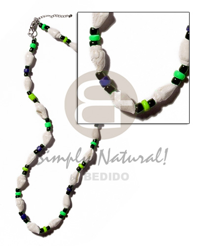 hand made Nassa white 4-5mm coco Shell Necklace