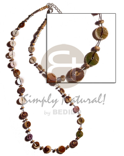 hand made Floating green shell heishe Shell Necklace