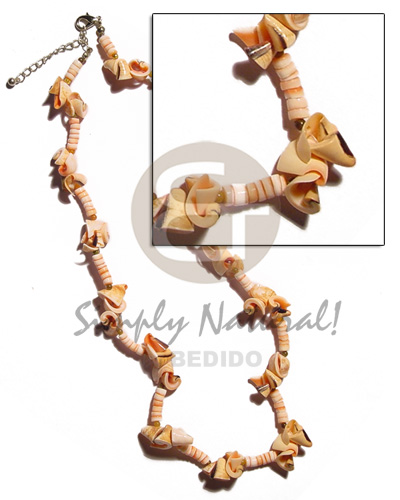 red everlasting luhuanus & luhuanus heishe combination  glass beads - Shell Necklace