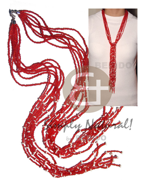 hand made Scarf necklace - 7 rows Shell Necklace