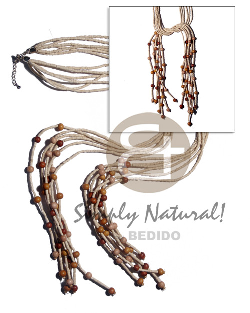 hand made Scarf necklace - 6 rows Shell Necklace