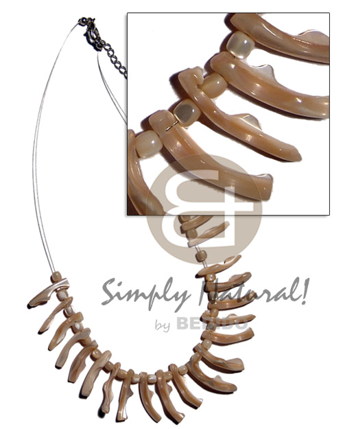 hand made Troca tusk nude on magic Shell Necklace