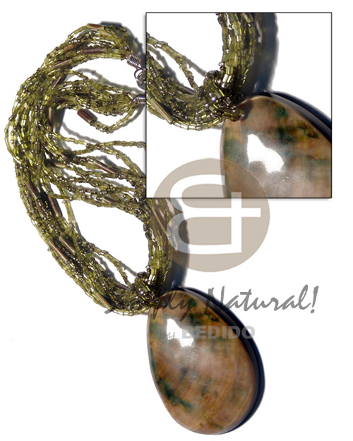 10 Rows Olive Green Cut