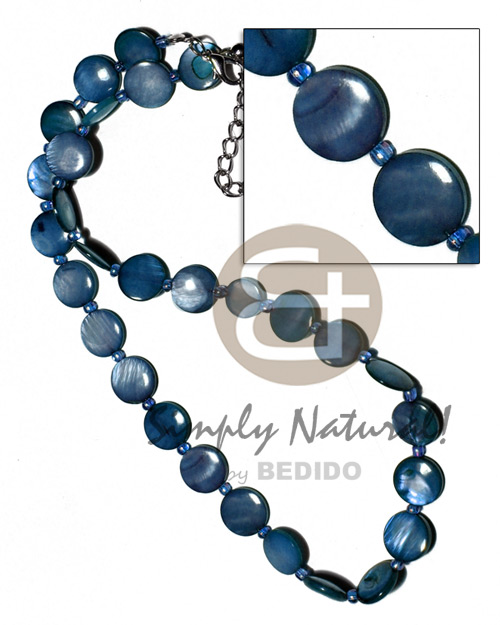 Laminated 10mm round kabibe shells Shell Necklace