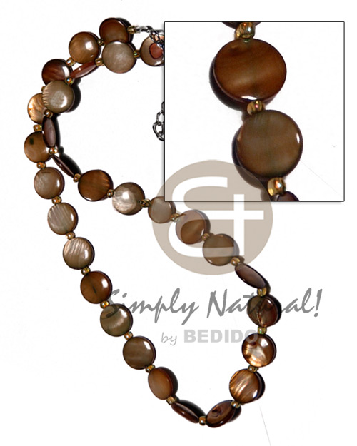 hand made Laminated 10mm round kabibe shells Shell Necklace