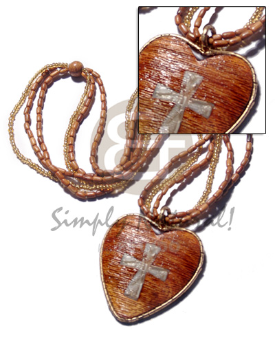 hand made 3 rows glass beads bayong rice Shell Necklace