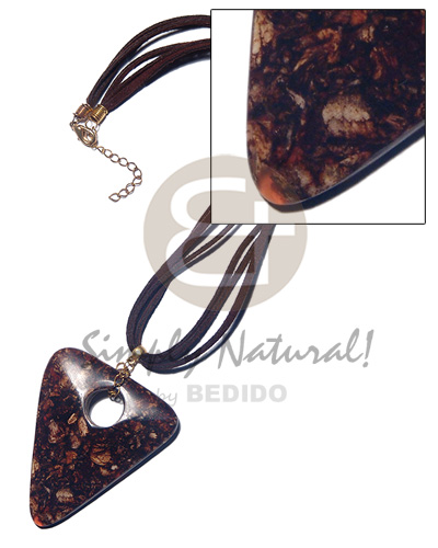 hand made 4 rows of wax cord Shell Necklace