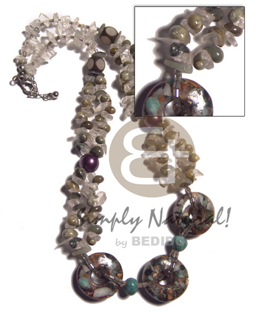 hand made 2 layers green mongo shells Shell Necklace