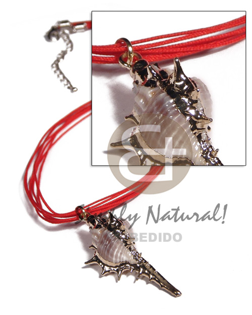 7 rows red cell string Shell Necklace