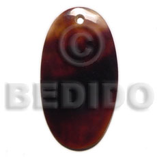 oblong black tab 50mmx30mm - Shell Pendant