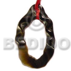 hand made Freeform blacklip hole 50mm Shell Pendant