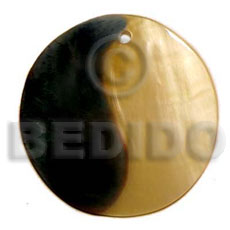 40mm round MOP   skin / yin and yang 40mm - Shell Pendant