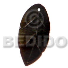 hand made Blacklip leaf 15mm Shell Pendant