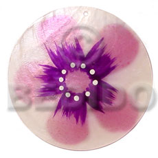 Round natural 50mm capiz shell Shell Pendant