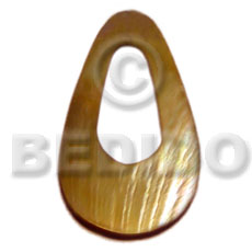 hand made 35mm brownlip teardrop ring Shell Pendant