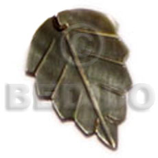 hand made 25mmx14mm blacklip leaf Shell Pendant