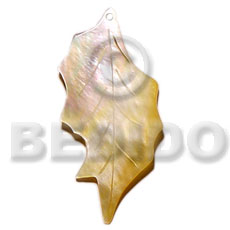 hand made 35mmx20mm mop leaf Shell Pendant