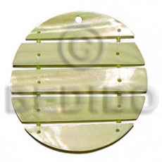 60mm segmented kabibe / light green - Shell Pendant