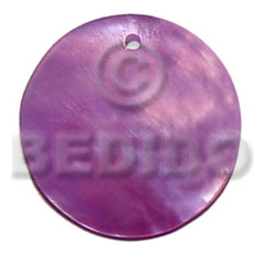 40mm round lilac kabibe - Shell Pendant