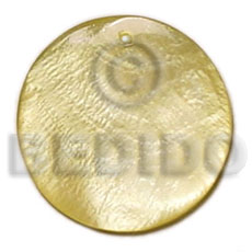 20mm round light yellow hammershell Shell Pendant