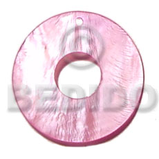 hand made 40mm donut pink hammershell Shell Pendant