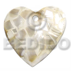 45mm heart natural white kabibe Shell Pendant