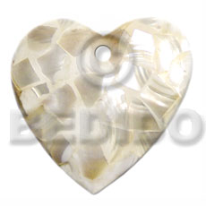 hand made 45mm heart natural white kabibe Shell Pendant