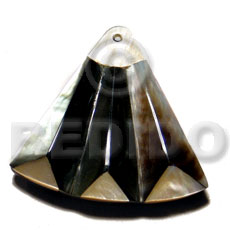 hand made 40mmx42mm laminated mop blacktab accordion fan Shell Pendant