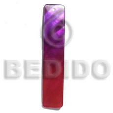 50mmx10mm rectangular two tone red-purple Shell Pendant