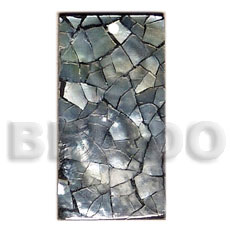 flat  30mmx15mm rectangle  laminated  blacklip cracking - Shell Pendant