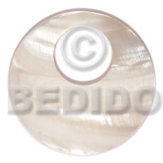 40mm round kabibe  16mm hole - Shell Pendant