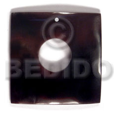 hand made 40mm square blacktab 15mm Shell Pendant