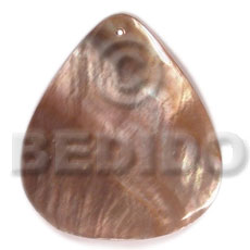 hand made 40mmx34mm brownlip rounded teardrop Shell Pendant