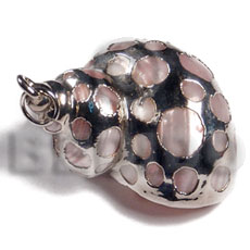 hand made Faint pink turbo shell approx. Shell Pendant