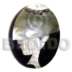 50mmx38mm oval pendant elegant hat Shell Pendant